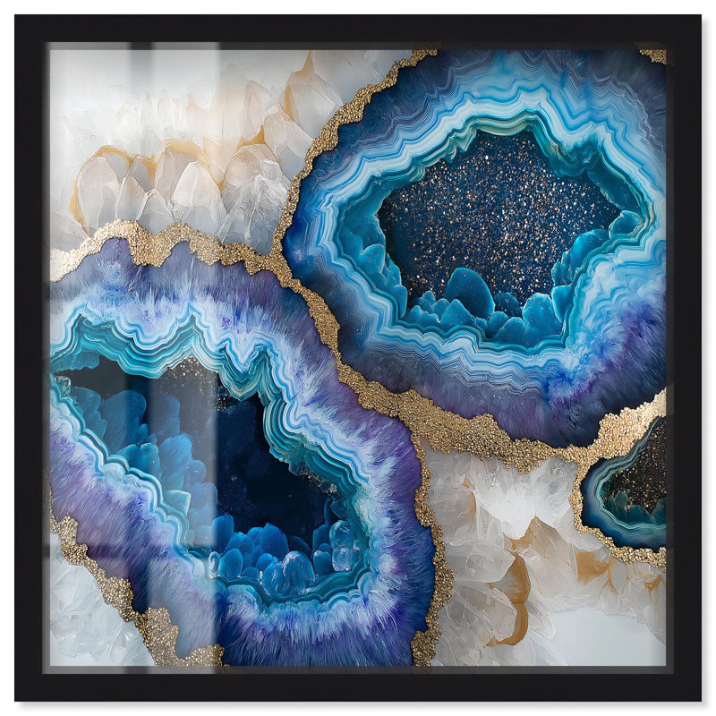«Beryl Brood II Shadowbox Print Geode» par Art Remedy, H 13 po x l 13 po, Noir