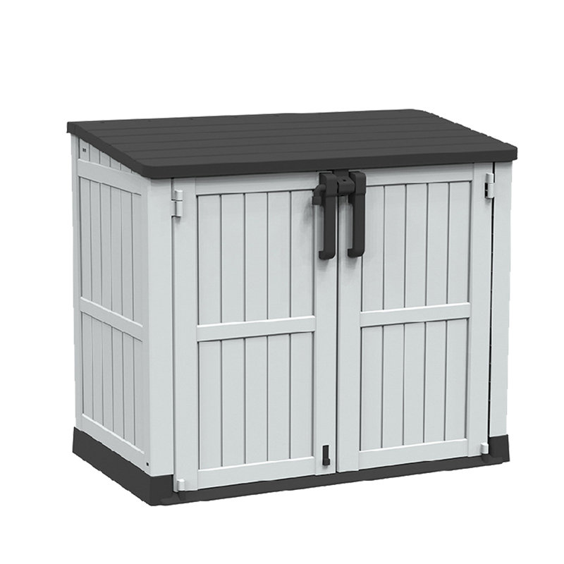 Remise de rangement extérieure 233 Gal / 880L, plastique résistant aux intempéries, double accès par l'avant et le dessus, verrouillable