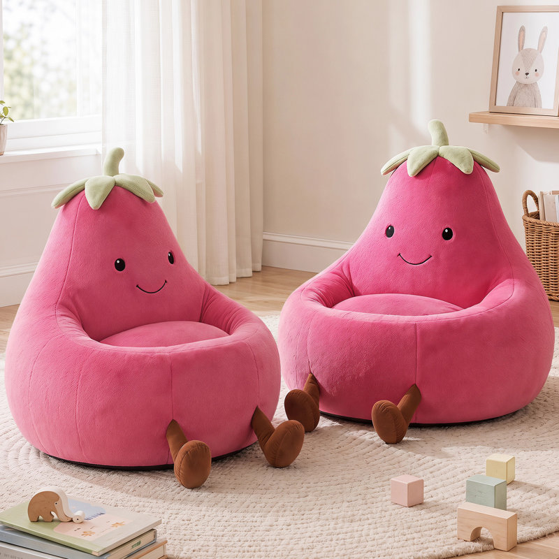 Fauteuil à billes avec aubergine Kannon, 27.56" H x 31.1" W x 30.31" D, Rose