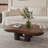 Babajide 48.4inch Cloud Shape Brown four leg Coffee Table, Solid Wood Coffee Table for Livingroom