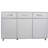 Three Doors Grey Storage Unit With Ample And Stylish Design Side Table In Grey, E1 Smooth Drawer Slides