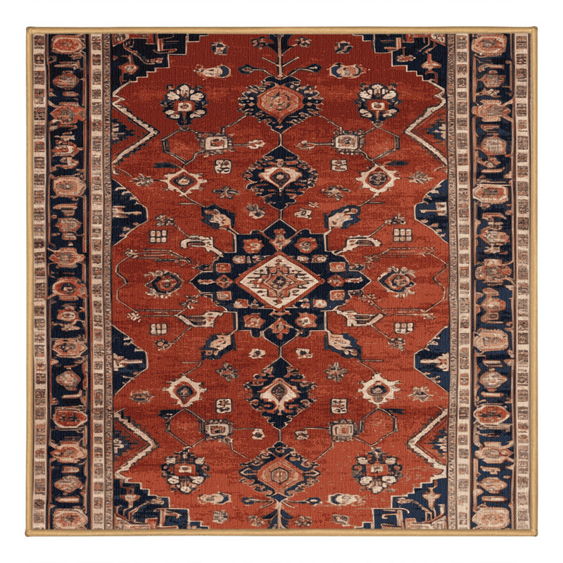 Tapis brun lavable à la machine, Carré 6 pi