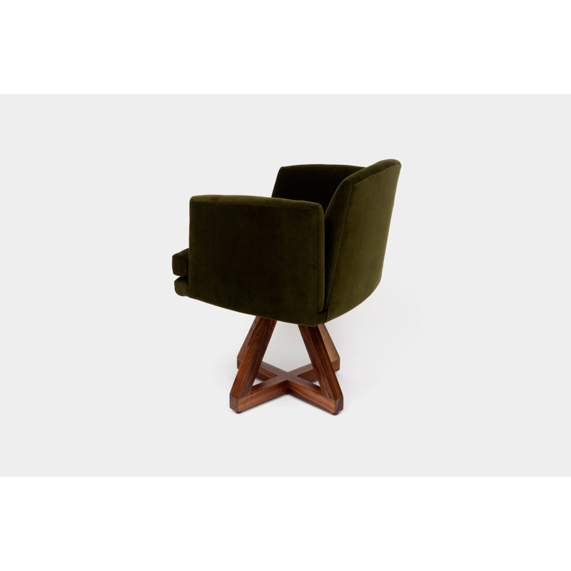 Allison 18'' H Velvet Upholstered Armchair, Forest