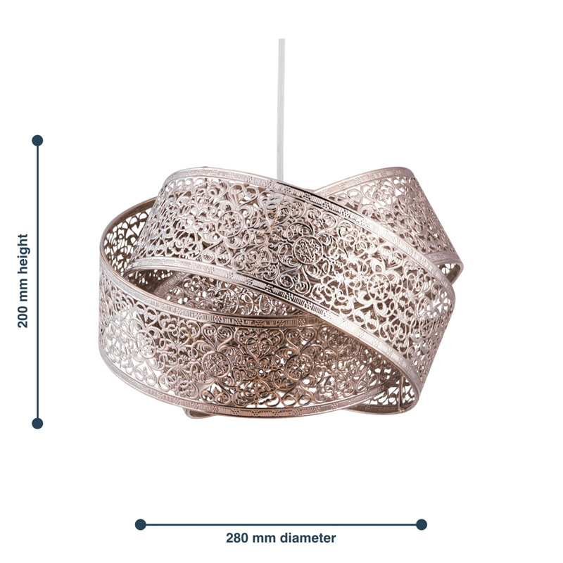 20cm H Metal Novelty Pendant Shade ( Uno ) in Silver