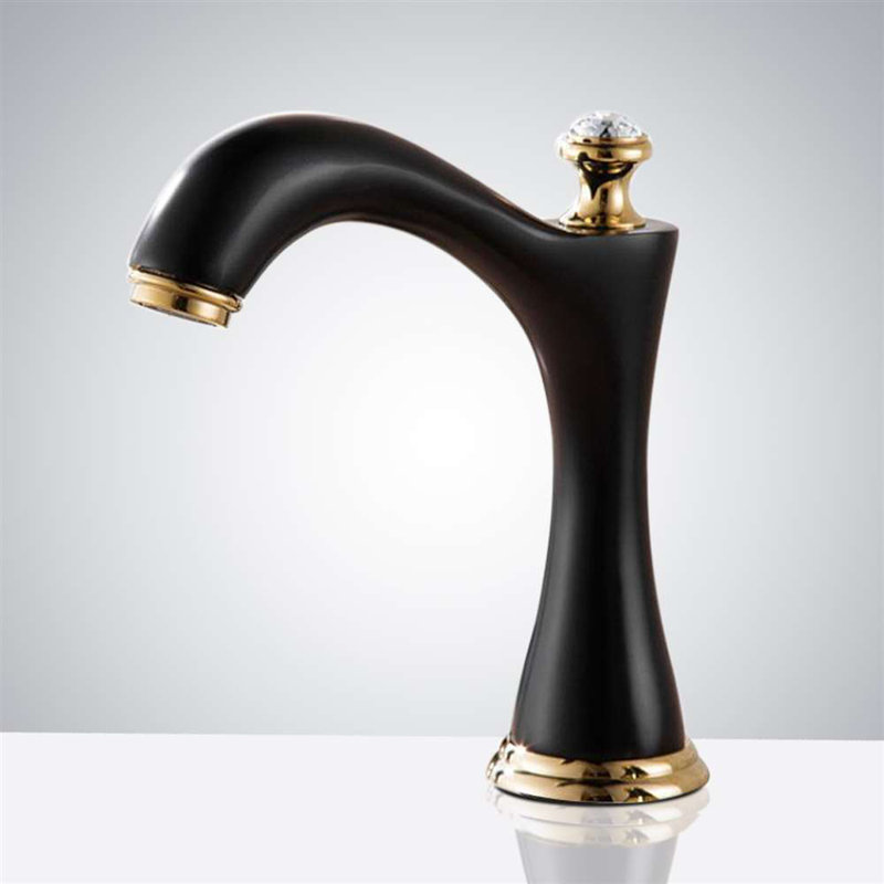 Matte Black Widespread Commercial Touchless Faucet for Modern Automatic Bathroom Use