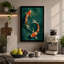 Koi in Teal Water Japandi 1 Piece Wrapped Canvas Wall Art-134043419-134043413