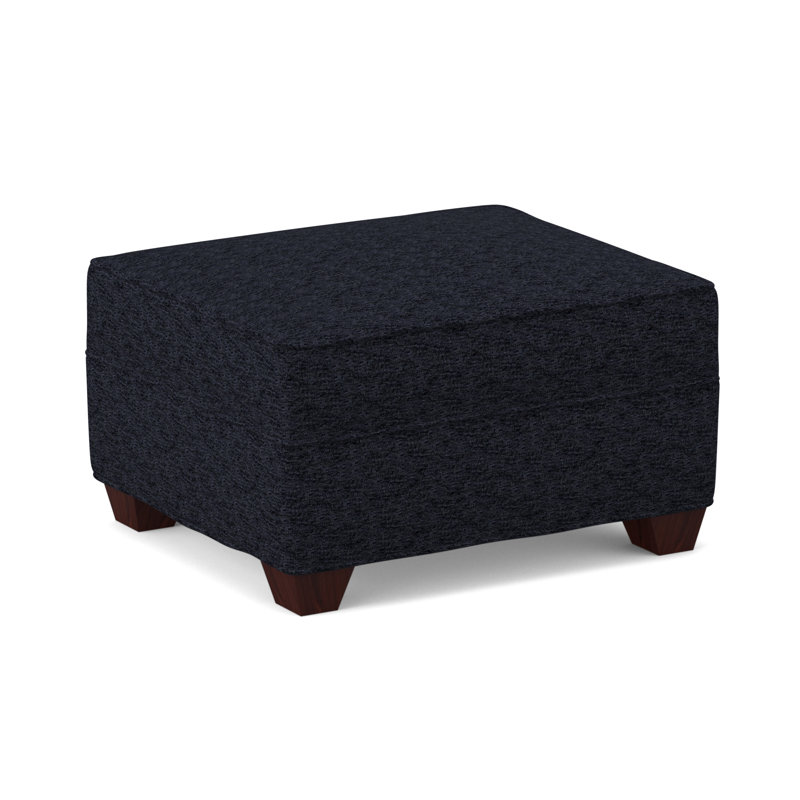 Phillips 26" Wide Rectangle Standard Ottoman, Empire Mahogany, Archetype Hemp