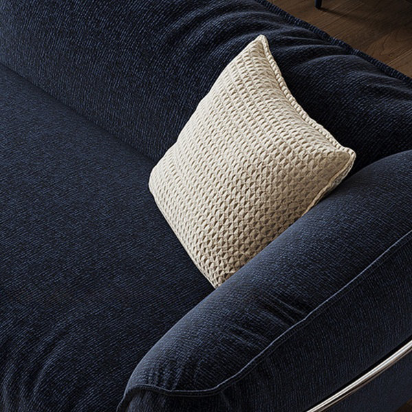 Canapé rétro en tissu simple, H 28,74 po x l 111 po x P 38,18 po