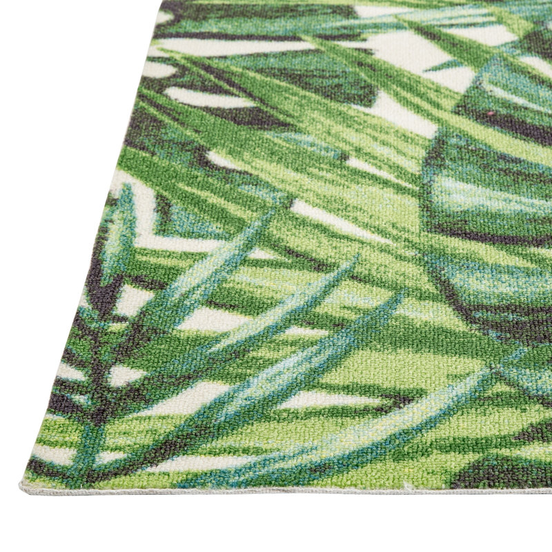 Sunshine Tropical Plants Outdoor Rugs Green, Rectangle 3'6" x 5'6"