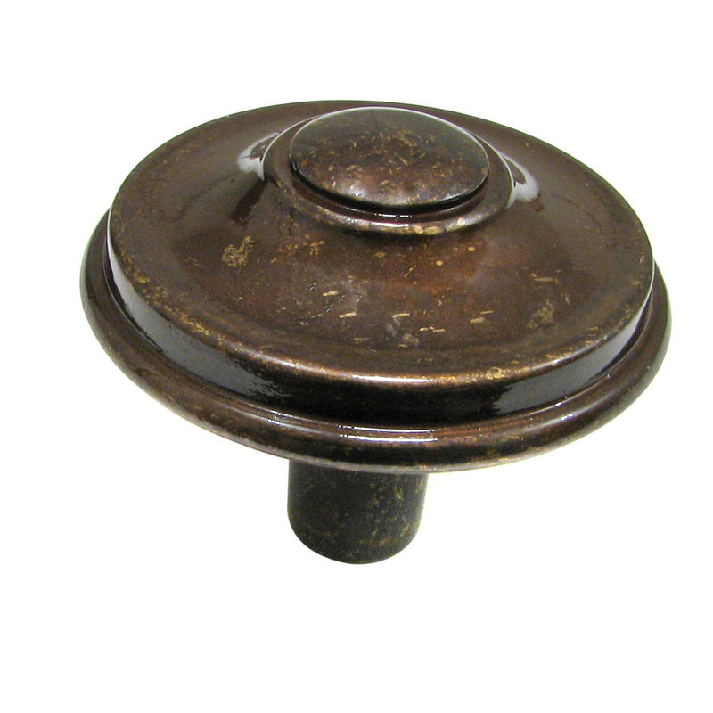 Poignée ronde 1 5/16" de diamètre Povera, Bronze tacheté lustré
