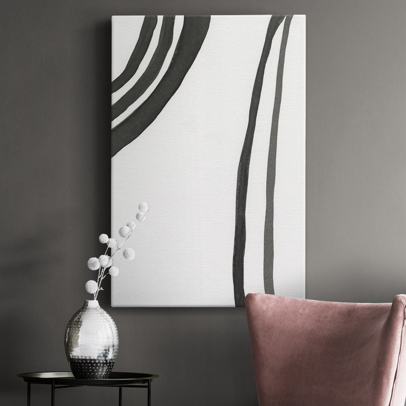Encre III - peinture sur toile tendue, H 48 po x l 32 po x P 1 po