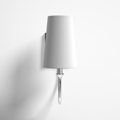 Alata 1-Light Dimmable Armed Sconce with Fabric Shade