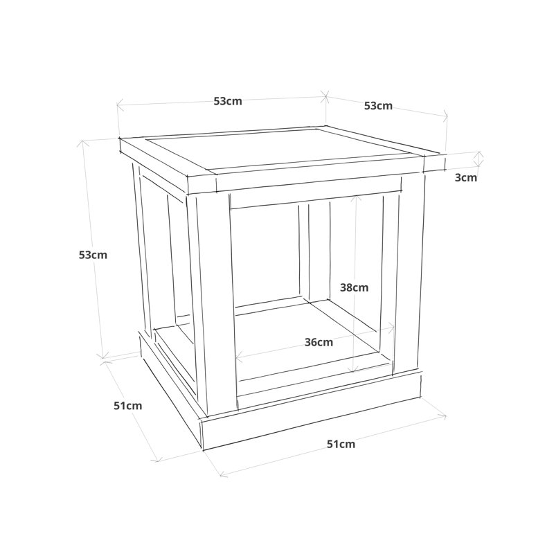 Frame End Table, White