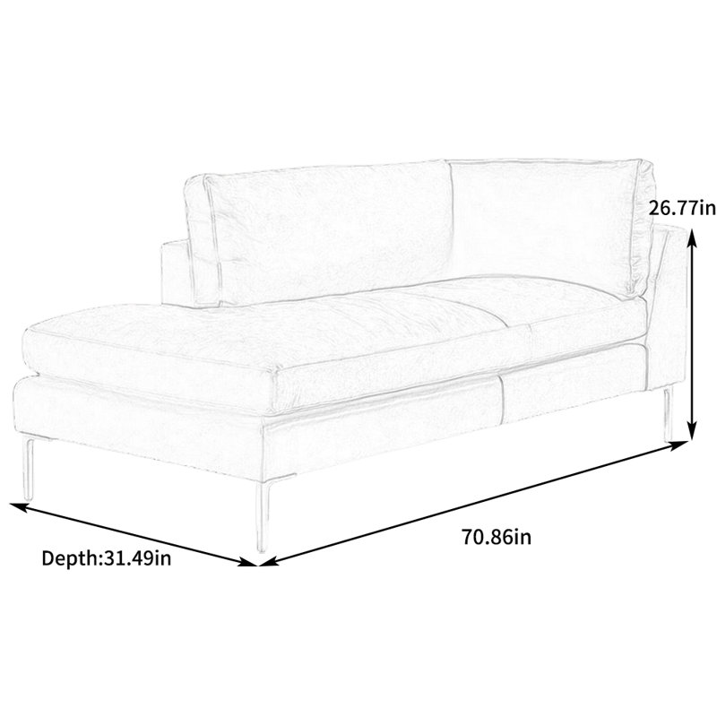 Fauteuil inclinable en éponge confortable à haute élasticité, Doré, Orienté à droite, Jaune