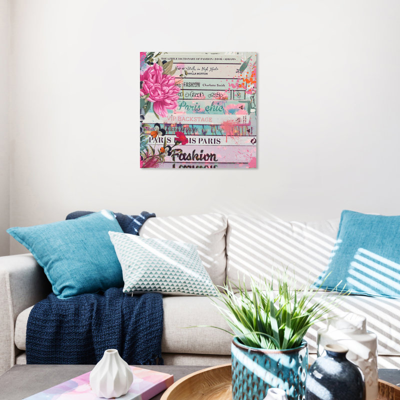 Pink and Pastel Fashion Books Canvas Wall Art