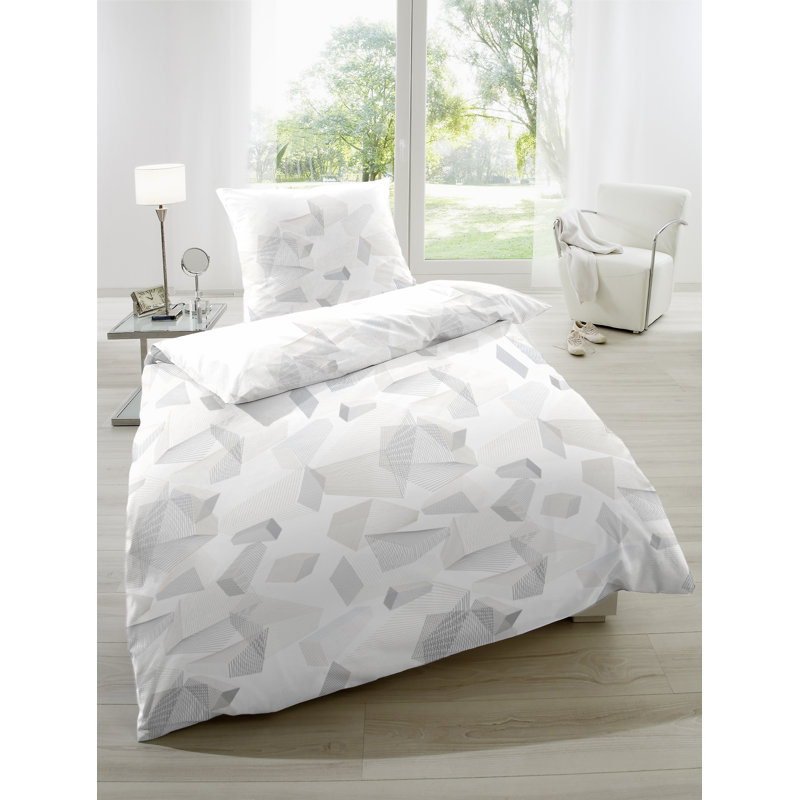 Sky Crystal Duvet Cover Set, Single - 1 Pillowcase (80 x 80 cm), Grey