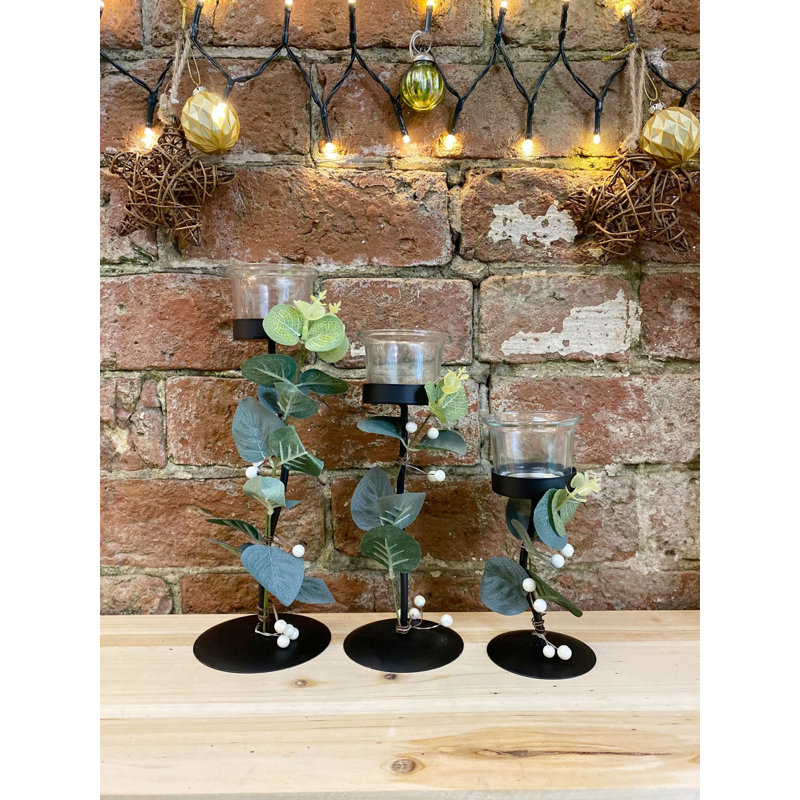 3 Piece Glass Tabletop Tealight Holder Set