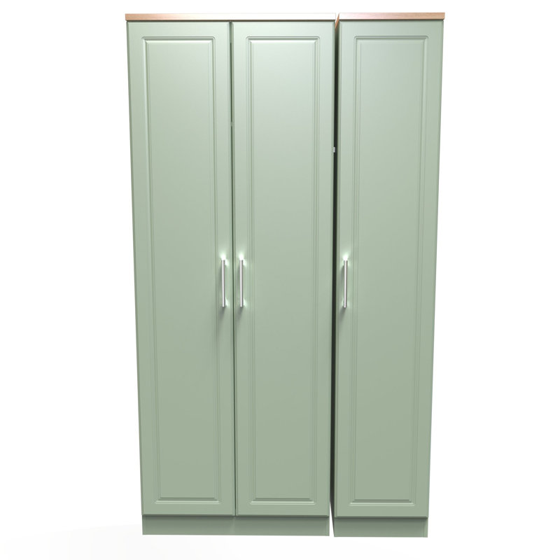 Aalysia 3 Door Wardrobe, Reed Green/Bardolino Oak