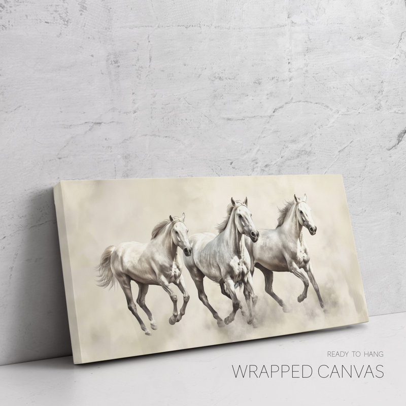 Chevaux, décor de ferme, impression d'art mural très grand, art mural sur toile horizontal, Affiche sans cadre