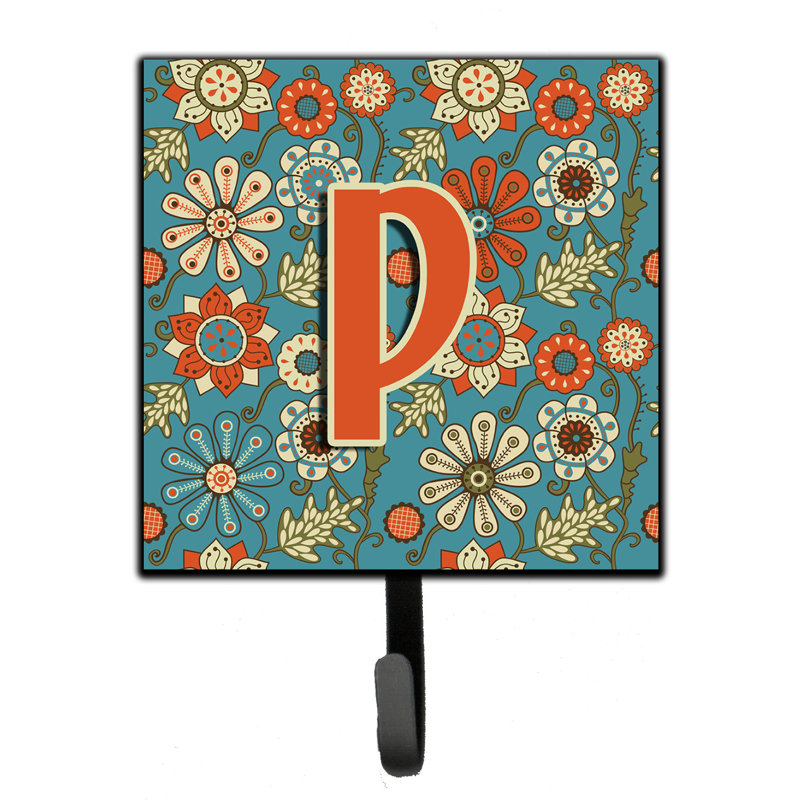 Porte-laisse rétro et crochet mural fleurs, P
