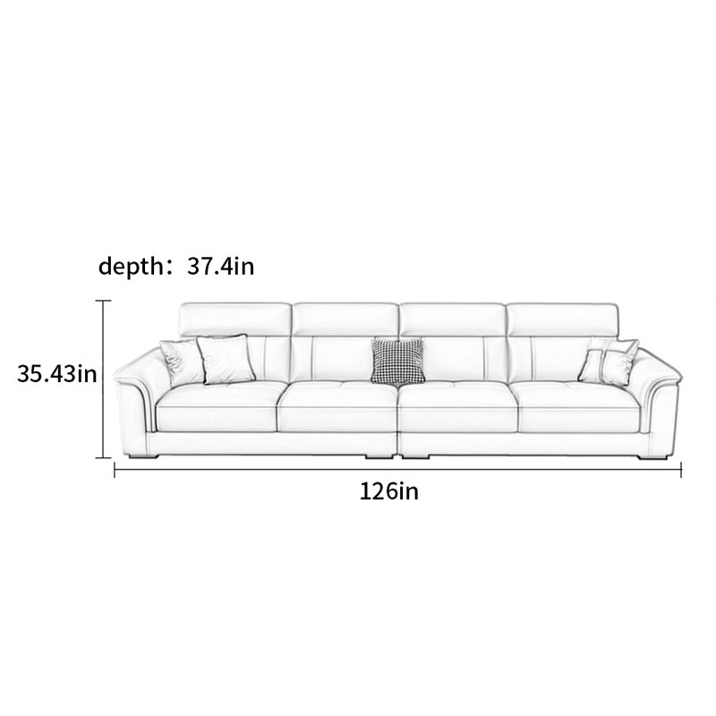Kennell, 35.43" H x 126" W x 37.4" D, 4