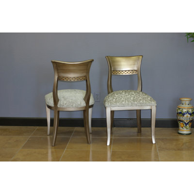 Chaise d'appoint rembourrée gris clair Charles