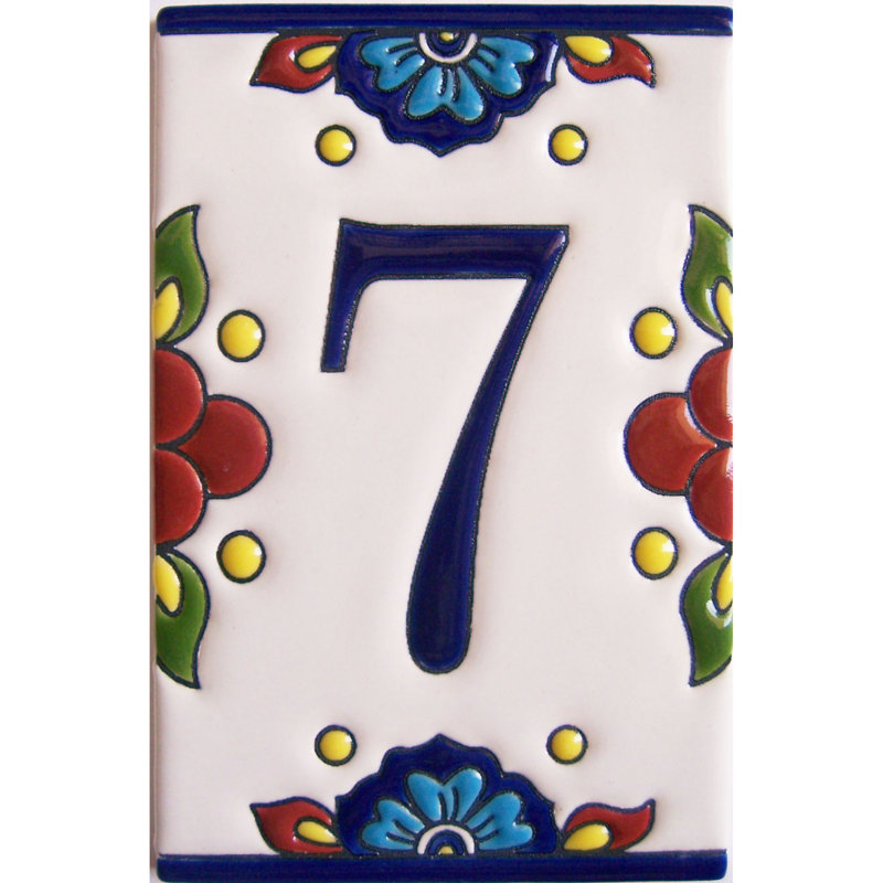 TalaMex mexicain Talavera Mission Tile House Number Seven