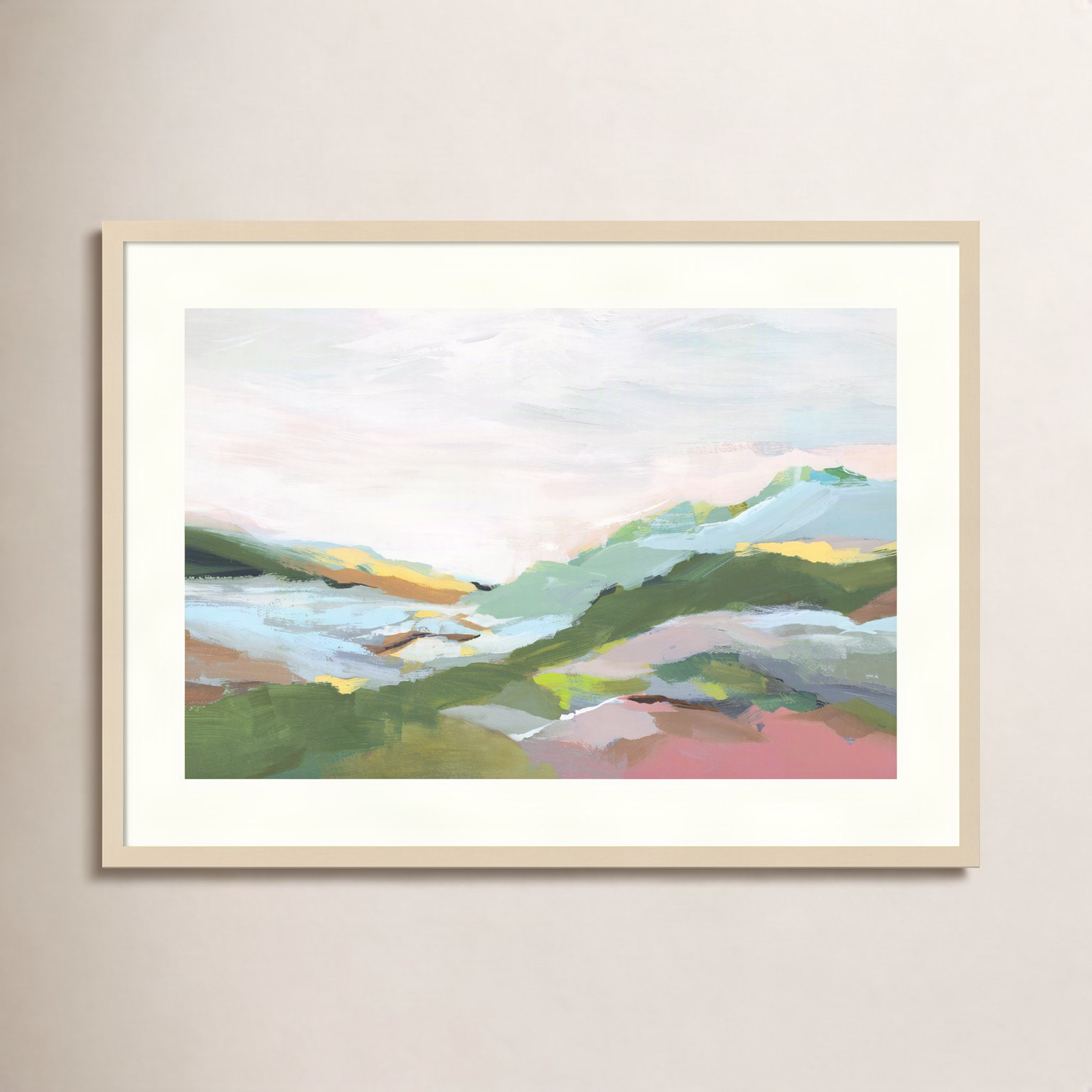 Highland Landscape I Print by Isabelle Z, Natural Framed Paper, 27" H x 37" W