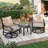 2 - Person Outdoor Swivel Metal Glider Seating Group With Side Table-713223115