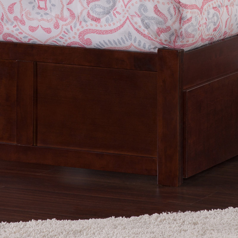 Daury Extra Long Twin Platform Standard Bed, Walnut