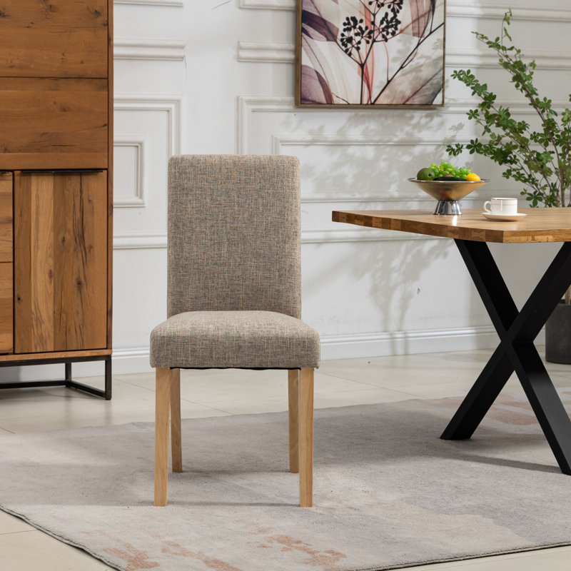 Akram Velvet Upholstered Dining Chair, Light Brown