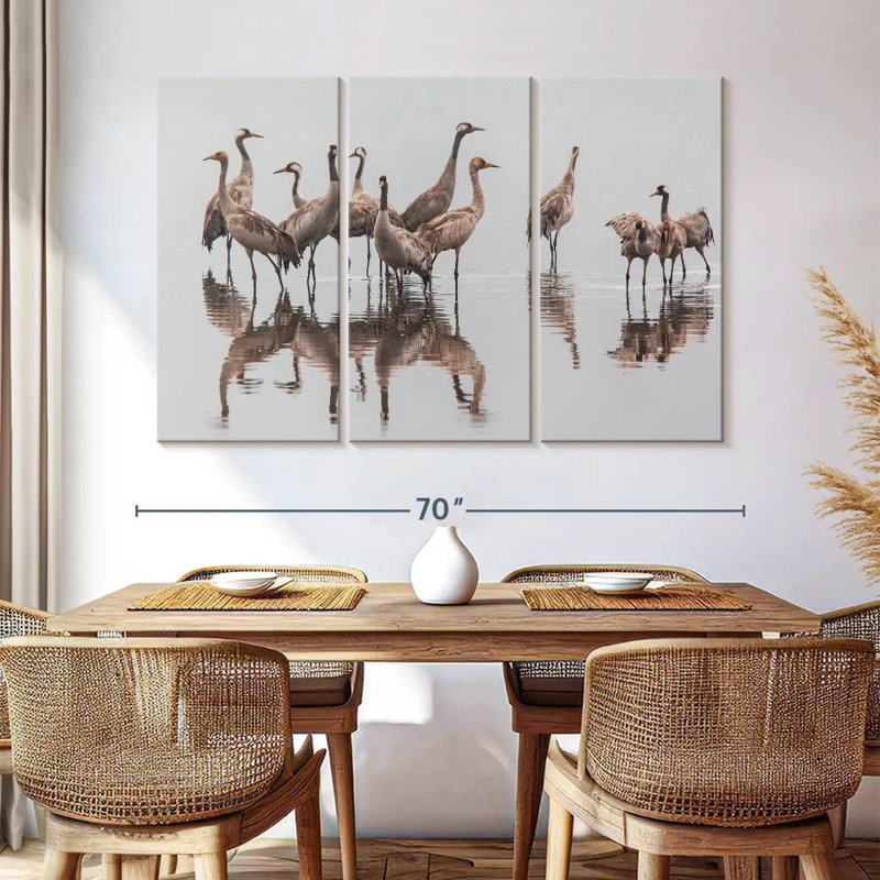 Brampt Sandhill Crane Flock, 42" H x 65" W