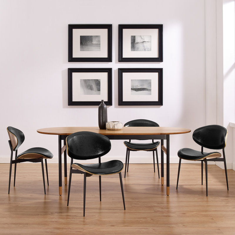 46cm H Upholstered Metal Side Chair, Black