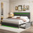Modern Upholstered Platform Bed With 4 Storage Drawers and Led Lights, Metal Bed Frame with  Adjustable Headboard, Easy to Assembly, No Box Spring Needed,-979738778-979738782