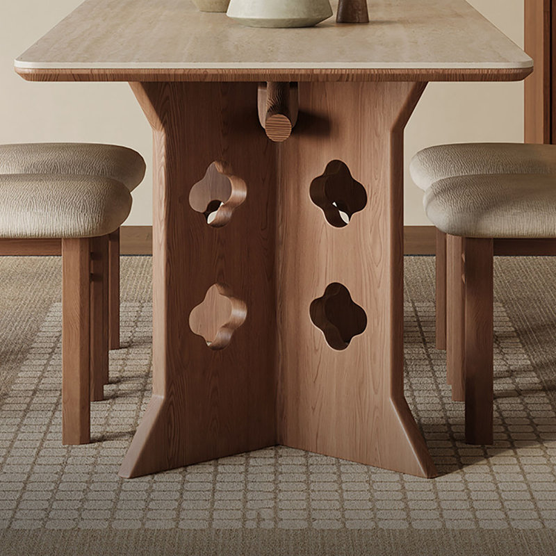 Staveley Modern Solid Wood Rock-Panel Dining Table, 29.5"H x 55.1"L x 31.5"W
