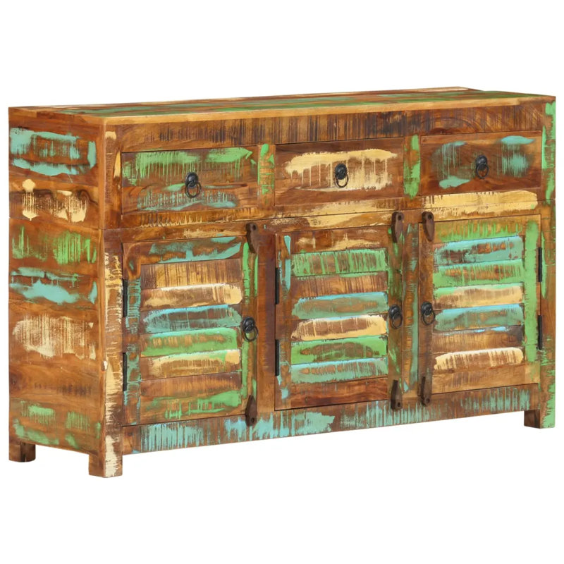 Richardt 110cm Solid Wood Sideboard, Brown/Green