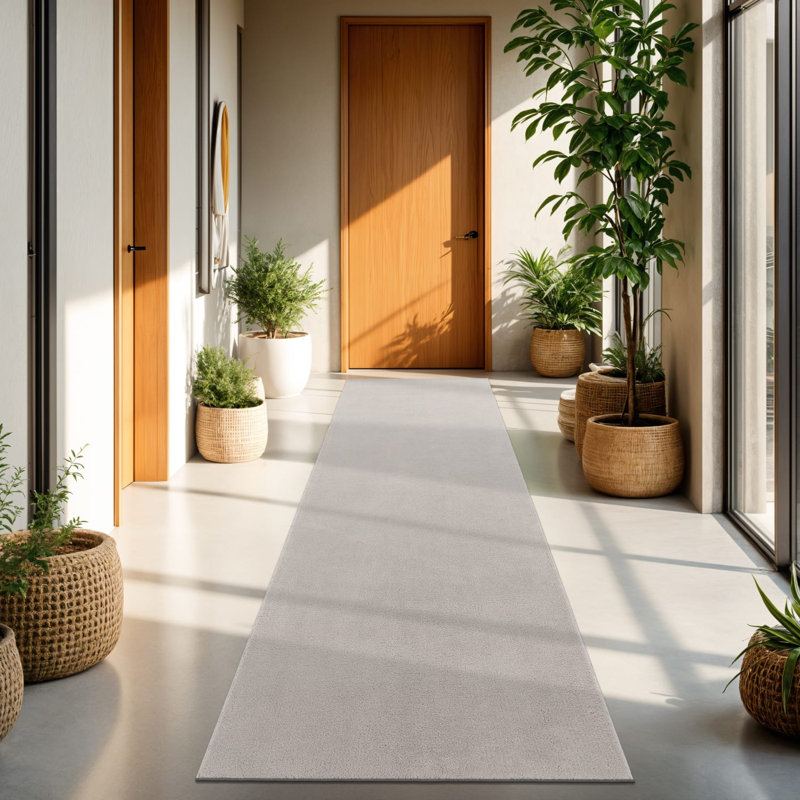 Tapis doux antidérapant argenté, Argent argent, Rectangle 9 pi 10 po x 13 pi 1 po