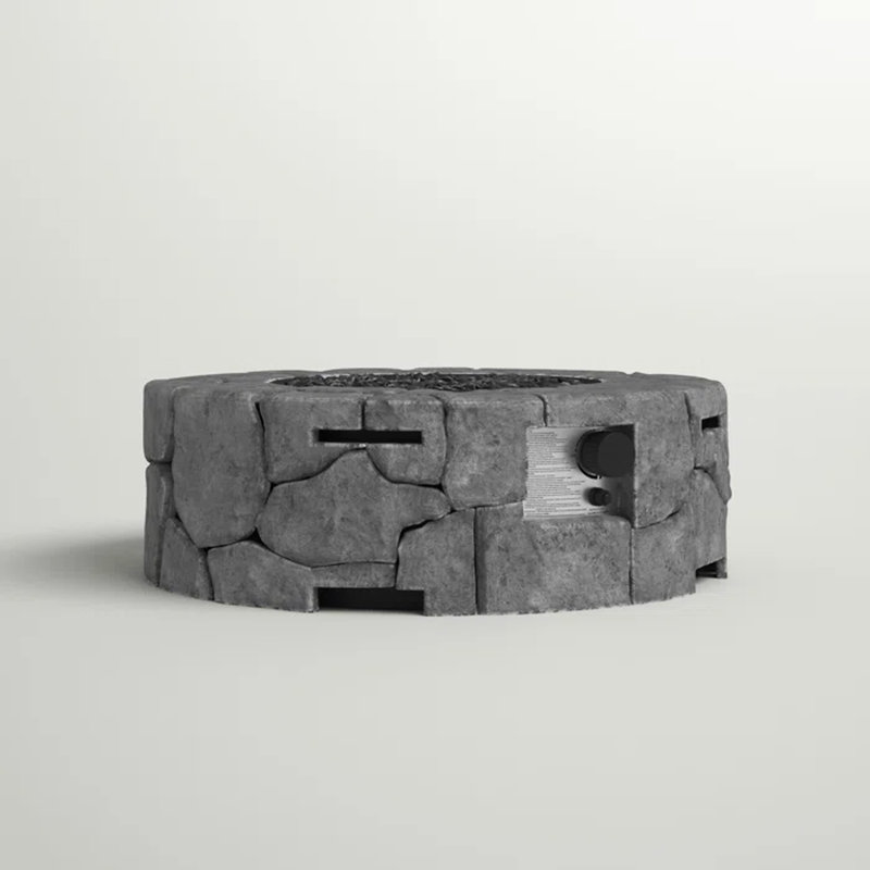 Foyer en béton armé 9 po x 28 po - Gris anthracite, acier inoxydable, propane, 40 000, allumage par bouton-poussoir, tuyau de 108 po, avec couvercle, foyer au béton, alimenté, facile à ranger