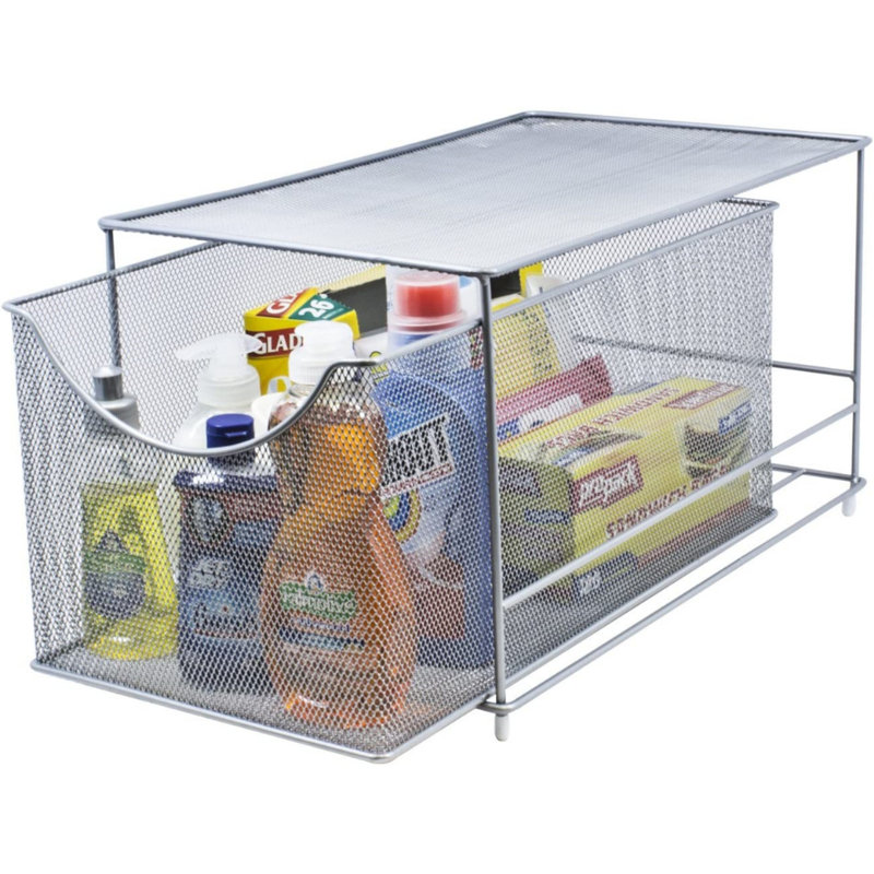 Sorbus Silver Mesh Steel Cabinet Organizer Drawer