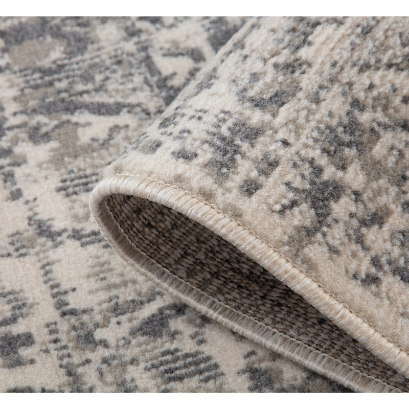 Tapis traditionnel gris / beige Traditional, Rectangle 10 pi 6 po x 13 pi 9 po