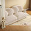 Canapés modulaires à compression, 2 places en chenille beige, style contemporain.-2050896749