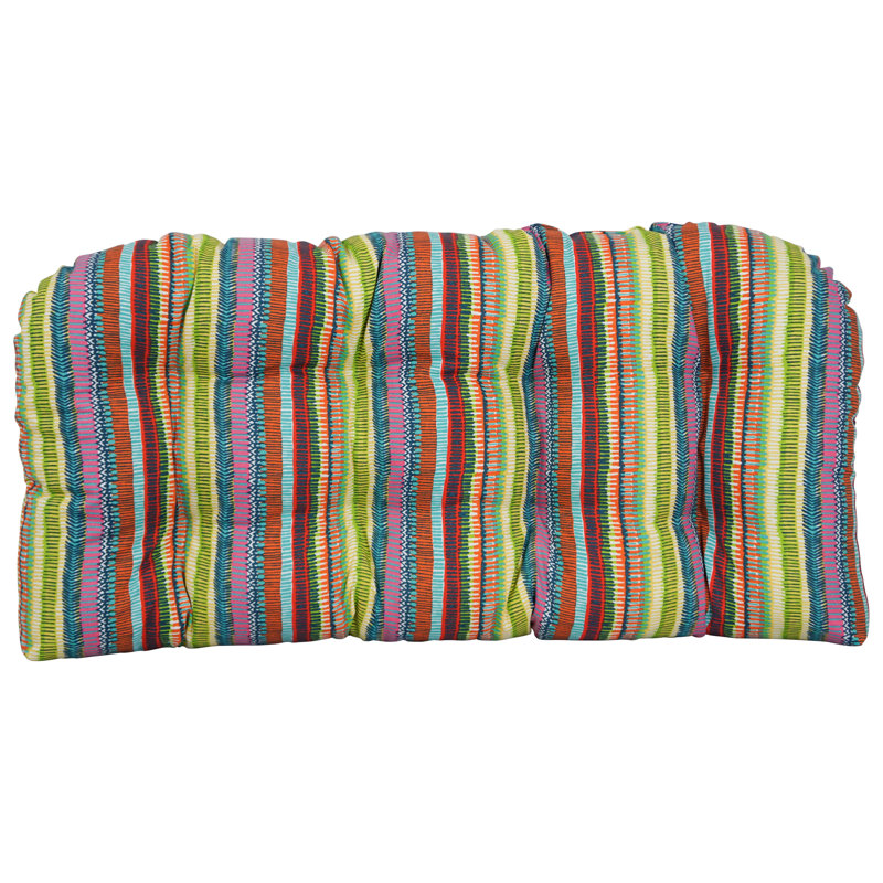 Coussin de siège d'extérieur à motif Kaayla, Ciel Baranquilla