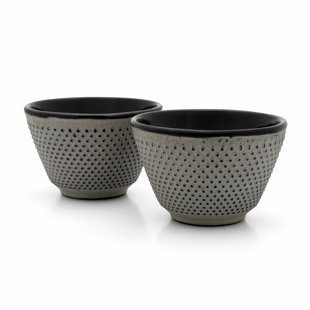 Bredemeijer Tea Cups Jang Design Cast Iron in Concrete Grey Set of 2 (Set of 2)