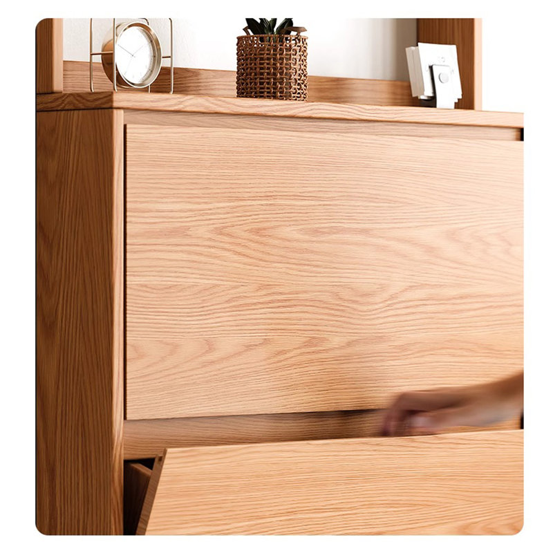 Portemanteaux en bois avec range-chaussures rabattable, Burlywood