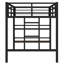 Lit mezzanine simple en métal avec tablette de rangement, lit mezzanine avec échelle facile à monter et garde-corps pour enfants, noir