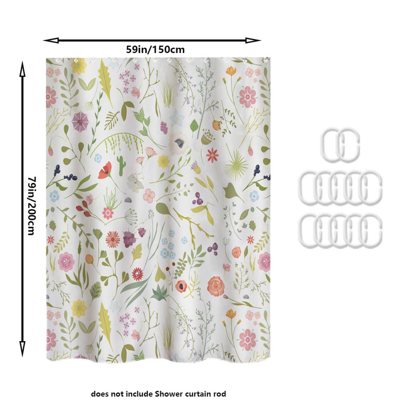 Premium Polyester Shower Curtain, 79"H x 59"W