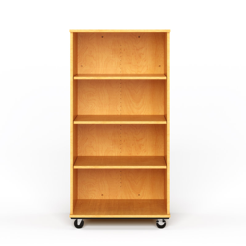 Chariot de rangement mobile avec dossier effaçable à sec H 60 po pour écoles et bibliothèques, Érable