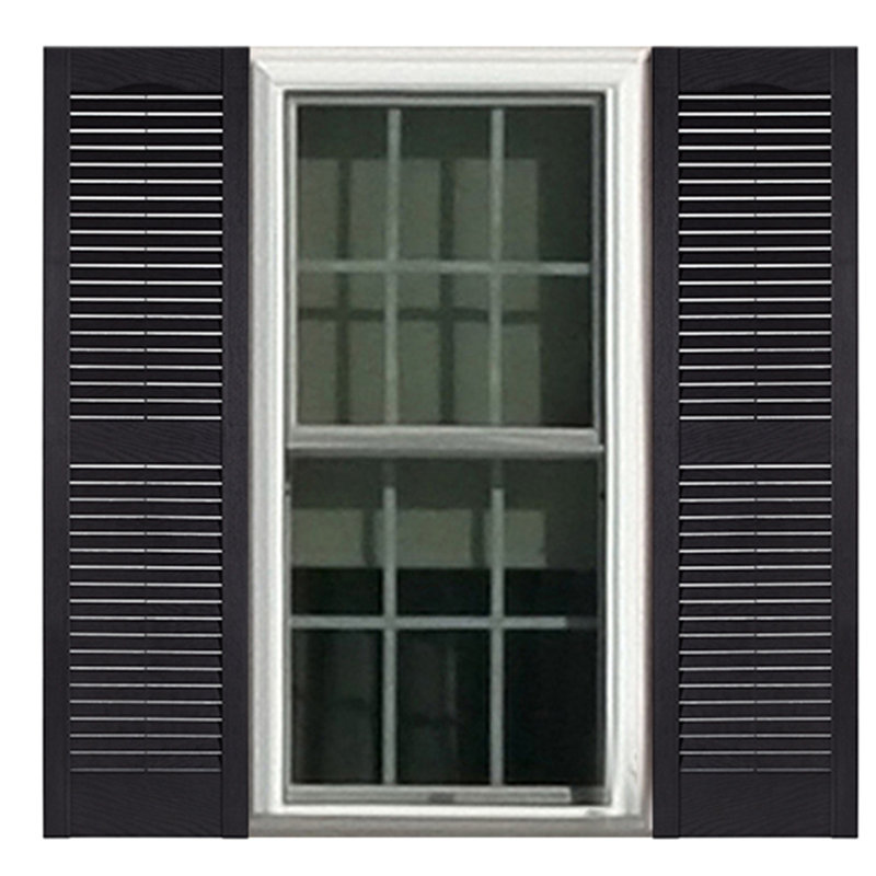 Volets à persiennes d'extérieur de qualité supérieure Premier, H 43 po x l 15 po x P 1 po, Noir