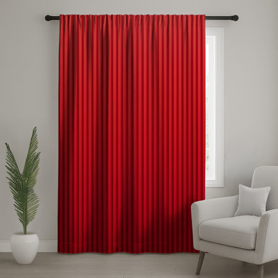 Rideaux à rayures verticales rouges, voilages et voilages à rayures - 1 panneau
