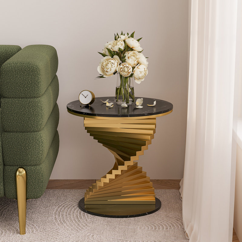 Benjen Pedestal End Table, Black